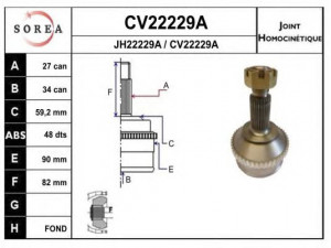 EAI CV22229AK jungčių komplektas, kardaninis velenas 
 Ratų pavara -> Sujungimai/komplektas