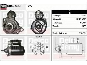 DELCO REMY DRS2590 starteris 
 Elektros įranga -> Starterio sistema -> Starteris
020911023, 037911023, 055911023E