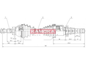 KAMOKA FD1138928 kardaninis velenas 
 Ratų pavara -> Kardaninis velenas
1141768, 3652045