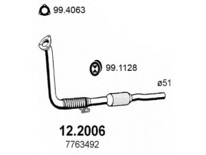 ASSO 12.2006 priekinis duslintuvas 
 Išmetimo sistema -> Duslintuvas
46429258, 7763492