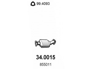 ASSO 34.0015 katalizatoriaus keitiklis 
 Išmetimo sistema -> Katalizatoriaus keitiklis
855008, 855011, 855046, 855066