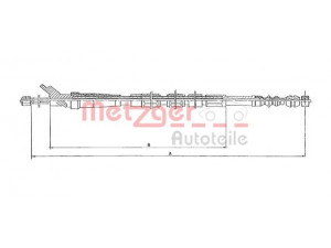 METZGER 17.1442 trosas, stovėjimo stabdys 
 Stabdžių sistema -> Valdymo svirtys/trosai
46420-12340