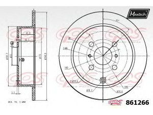 MAXTECH 861266.6880 stabdžių diskas
42431-0D050, 42431-12210, 42431-12250