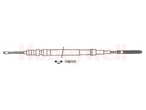 BENDIX 431197B trosas, stovėjimo stabdys 
 Stabdžių sistema -> Valdymo svirtys/trosai
3576009721D, 357609721A, 357609721D