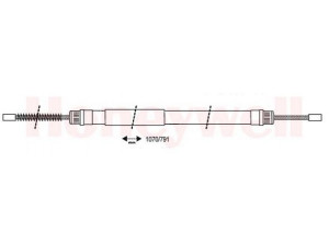 BENDIX 431021B trosas, stovėjimo stabdys 
 Stabdžių sistema -> Valdymo svirtys/trosai
7700510747