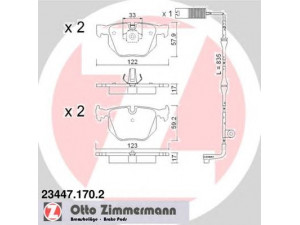 ZIMMERMANN 23447.170.2 stabdžių trinkelių rinkinys, diskinis stabdys 
 Techninės priežiūros dalys -> Papildomas remontas