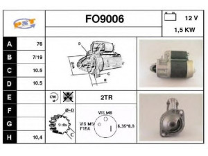 SNRA FO9006 starteris 
 Elektros įranga -> Starterio sistema -> Starteris
1438288, 1478942, 1568699, 1569001