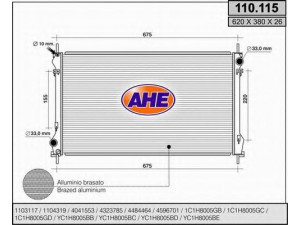 AHE 110.115 radiatorius, variklio aušinimas 
 Aušinimo sistema -> Radiatorius/alyvos aušintuvas -> Radiatorius/dalys
1103117