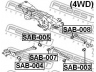 FEBEST SAB-008 valdymo svirties/išilginių svirčių įvorė 
 Ašies montavimas/vairavimo mechanizmas/ratai -> Valdymo svirtis/pasukamosios svirties sujungimas -> Montavimas/sutvirtinimas
20251-AA021, 20251-AA061