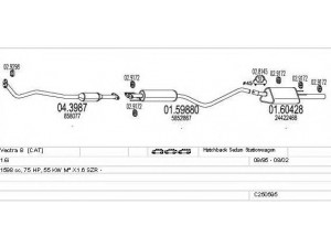 MTS C250595005801 išmetimo sistema 
 Išmetimo sistema -> Išmetimo sistema, visa