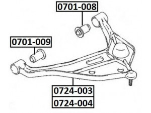 ASVA 0724-003 vikšro valdymo svirtis 
 Ašies montavimas/vairavimo mechanizmas/ratai -> Valdymo svirtis/pasukamosios svirties sujungimas -> Vairo trauklės (valdymo svirtis, išilginis balansyras, diago
45201-65D00, 45201-67D01, 45717-65D00