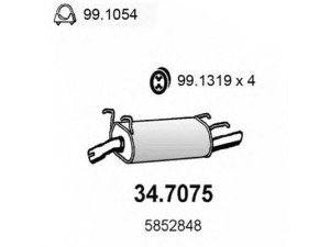ASSO 34.7075 galinis duslintuvas 
 Išmetimo sistema -> Duslintuvas
5852371, 5852730, 5852838, 5852848