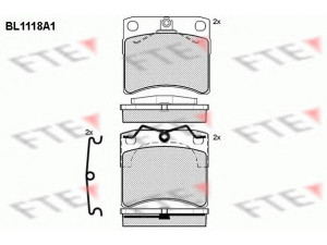 FTE BL1118A1 stabdžių trinkelių rinkinys, diskinis stabdys 
 Techninės priežiūros dalys -> Papildomas remontas
701 698 151 F, 701 698 151 G, 701 698 151 H