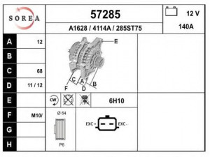 EAI 57285 kintamosios srovės generatorius
04606822AA, 04896123AA