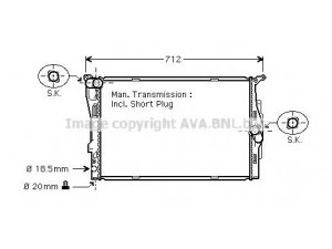 AVA QUALITY COOLING BWA2291 radiatorius, variklio aušinimas 
 Aušinimo sistema -> Radiatorius/alyvos aušintuvas -> Radiatorius/dalys
17117521046, 17117553111, 7521046