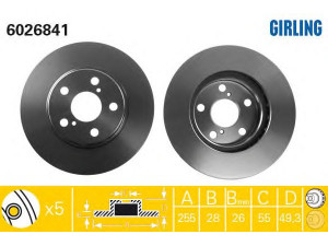 GIRLING 6026841 stabdžių diskas
4351205020, 4351220500