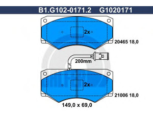 GALFER B1.G102-0171.2 stabdžių trinkelių rinkinys, diskinis stabdys 
 Techninės priežiūros dalys -> Papildomas remontas
1903383