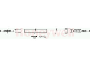 BENDIX 433105B trosas, stovėjimo stabdys 
 Stabdžių sistema -> Valdymo svirtys/trosai
522448, 90576453, 90576453