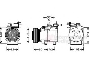 VAN WEZEL 8200K209 kompresorius, oro kondicionierius 
 Oro kondicionavimas -> Kompresorius/dalys
97701-2E200, 977012E200