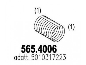ASSO 565.4006 lanksti žarna, išmetimo sistema 
 Išmetimo sistema -> Išmetimo vamzdžiai
5001864374, 5010317223