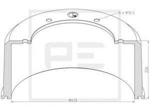 PE Automotive 126.075-00A stabdžių būgnas 
 Stabdžių sistema -> Būgninis stabdys -> Stabdžių būgnas
000277311, 000305405, 00277311
