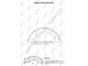 NPS M350A25 stabdžių trinkelių komplektas 
 Techninės priežiūros dalys -> Papildomas remontas
K7102638Z, S083-49-380A, S08349380