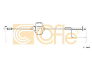 COFLE 10.5416 trosas, stovėjimo stabdys 
 Stabdžių sistema -> Valdymo svirtys/trosai
1076707, YS4Z2853AA