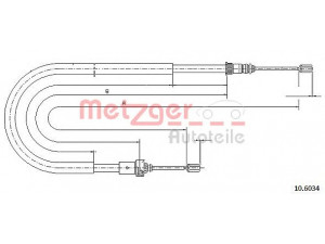 METZGER 10.6034 trosas, stovėjimo stabdys 
 Stabdžių sistema -> Valdymo svirtys/trosai
4745.N5