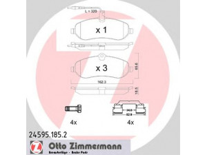 ZIMMERMANN 24595.185.2 stabdžių trinkelių rinkinys, diskinis stabdys 
 Techninės priežiūros dalys -> Papildomas remontas
77364511, 77364512, 9467548887