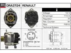 DELCO REMY DRA3724 kintamosios srovės generatorius 
 Elektros įranga -> Kint. sr. generatorius/dalys -> Kintamosios srovės generatorius
6001023940, 7701499605, 7701499606