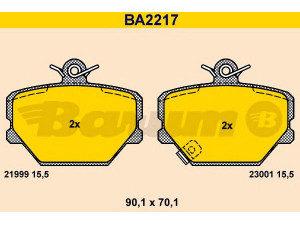 BARUM BA2217 stabdžių trinkelių rinkinys, diskinis stabdys 
 Techninės priežiūros dalys -> Papildomas remontas
000 1431 V002 000000, 000 1431 V003 000000