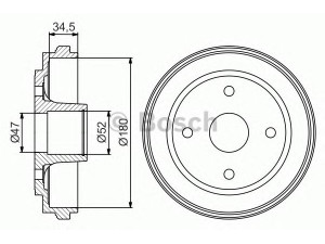 BOSCH 0 986 477 263 stabdžių būgnas 
 Stabdžių sistema -> Būgninis stabdys -> Stabdžių būgnas
4704579, 9208531, 43511-83E50, 43511M76G00