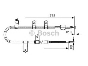 BOSCH 1 987 482 077 trosas, stovėjimo stabdys 
 Stabdžių sistema -> Valdymo svirtys/trosai
59913 26150