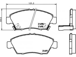 HELLA PAGID 8DB 355 016-521 stabdžių trinkelių rinkinys, diskinis stabdys 
 Techninės priežiūros dalys -> Papildomas remontas
45022504G00, 45022S04505, 45022S04E60