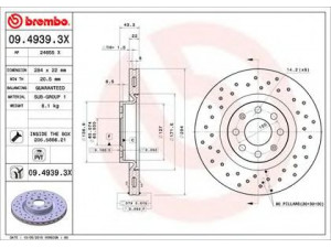 BREMBO 09.4939.3X stabdžių diskas 
 Dviratė transporto priemonės -> Stabdžių sistema -> Stabdžių diskai / priedai
55700922, 55700923, 5569025, 93188918