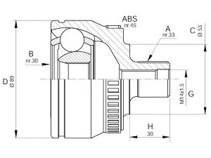 OPEN PARTS CVJ5233.10 jungčių komplektas, kardaninis velenas 
 Ratų pavara -> Sujungimai/komplektas
3B0498099A, 3B0498099D, 8D0407305G