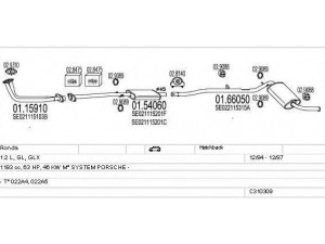 MTS C310309008456 išmetimo sistema 
 Išmetimo sistema -> Išmetimo sistema, visa