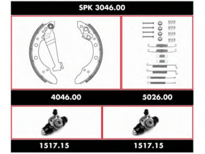 WOKING SPK 3046.00 stabdžių rinkinys, būgniniai stabdžiai 
 Stabdžių sistema -> Būgninis stabdys -> Stabdžių remonto rinkinys