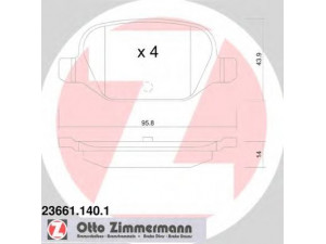 ZIMMERMANN 23661.140.1 stabdžių trinkelių rinkinys, diskinis stabdys 
 Techninės priežiūros dalys -> Papildomas remontas
77362270, 77363445, 77364024, 77364961