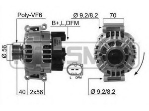 MESSMER 210525 kintamosios srovės generatorius 
 Elektros įranga -> Kint. sr. generatorius/dalys -> Kintamosios srovės generatorius
06B 903 016 AA, 06B 903 016 AB