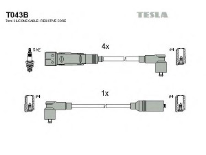 TESLA T043B uždegimo laido komplektas 
 Kibirkšties / kaitinamasis uždegimas -> Uždegimo laidai/jungtys