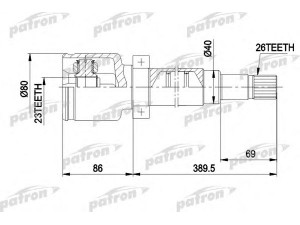 PATRON PCV5011 jungčių komplektas, kardaninis velenas 
 Ratų pavara -> Sujungimai/komplektas
1141768, 3652045