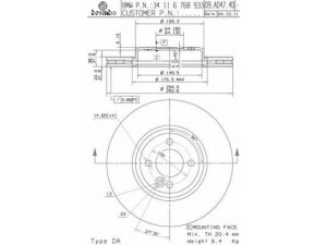 BRECO BV 8864 stabdžių diskas 
 Stabdžių sistema -> Diskinis stabdys -> Stabdžių diskas
34116768933