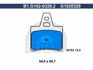 GALFER B1.G102-0329.2 stabdžių trinkelių rinkinys, diskinis stabdys 
 Techninės priežiūros dalys -> Papildomas remontas
4251 83, 95 654 085, 95 659 642