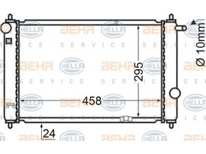 HELLA 8MK 376 704-761 radiatorius, variklio aušinimas 
 Aušinimo sistema -> Radiatorius/alyvos aušintuvas -> Radiatorius/dalys
96314162, 96314772, 96325520, 96325776
