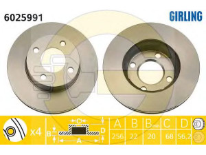 GIRLING 6025991 stabdžių diskas 
 Stabdžių sistema -> Diskinis stabdys -> Stabdžių diskas
895615301A