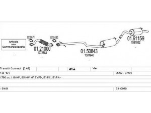 MTS C110849022006 išmetimo sistema 
 Išmetimo sistema -> Išmetimo sistema, visa
