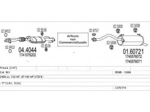 MTS C370174001857 išmetimo sistema 
 Išmetimo sistema -> Išmetimo sistema, visa