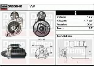 DELCO REMY DRS0940 starteris 
 Elektros įranga -> Starterio sistema -> Starteris
068911023D, 068911023DX, 068911023J