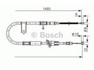 BOSCH 1 987 477 066 trosas, stovėjimo stabdys 
 Stabdžių sistema -> Valdymo svirtys/trosai
59760 25200